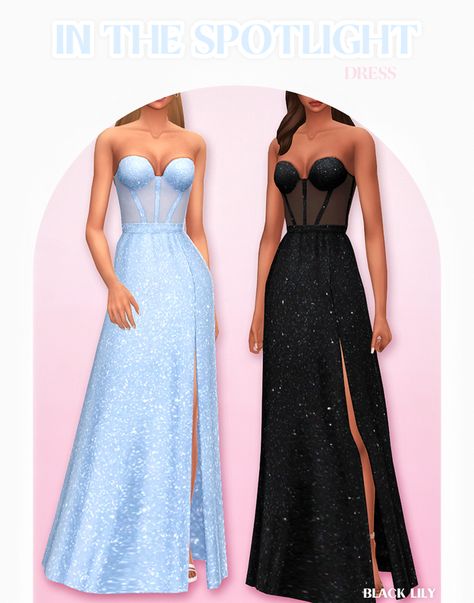 In The Spotlight Dress | Patreon Sims 4 Cc Maxis Match Wedding Dress Patreon, Sims 4 Cc Black Lily, Sims 4 Custom Content Maxis Match Clothes, Sims 4 Formal Dress Cc Patreon, Sims 4 Cc Black Wedding Dress, Sims 4 Cc Flowy Dress, Maxis Match Sims 4 Cc Dress, Bridesmaid Dresses Sims 4 Cc, Prom Dress Cc Sims 4