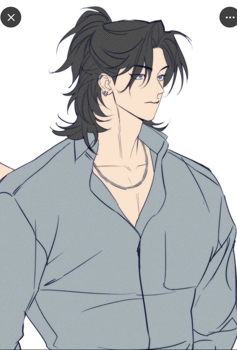 Male Hair Styles Drawings, Hair References Drawing, Ponytail Drawing, Boy Hair Drawing, Drawing Male Hair, Anime Hairstyles Male, Back Drawing, Pose References, Figure Drawing Reference