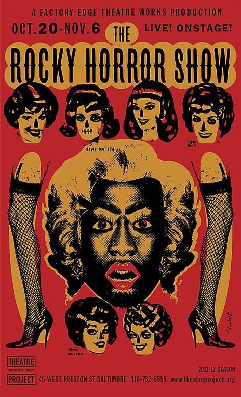 David Plunkert, Show Posters, Theater Poster, Rocky Horror Show, Punk Poster, Graphic Design Student, The Rocky Horror Picture Show, Scary Monsters, Horror Posters