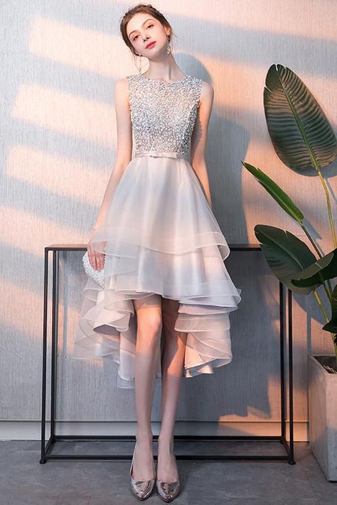 Dress For Prom Night, Short Dress For Prom, Homecoming Dresses High Low, Modest Homecoming Dresses, Prom Night Dress, Tulle Homecoming Dress, Gaun Fashion, Make Your Own Dress, Dress Homecoming