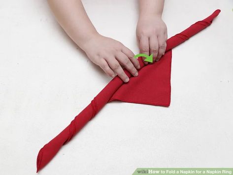 4 Ways to Fold a Napkin for a Napkin Ring - wikiHow Ways To Fold A Napkin, Napkin Ring Folding, Fold A Napkin, Napkin Folding Ideas, Cloth And Paper, Cloth Napkin Folding, Paper Napkin Folding, Folding Ideas, Decorative Napkins