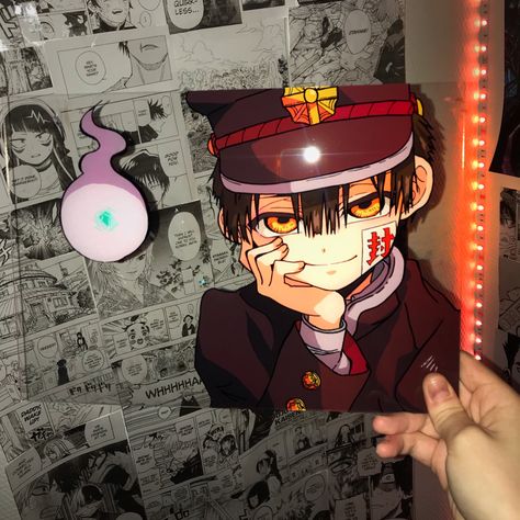 Hanako Glass Painting, Hanako Kun Glass Painting, Anime Art Projects, Glass Paintings Anime, Glass Anime Painting, Glass Art Anime, Anime Glass Painting Ideas, Anime Glass Art, Anime Painting Ideas