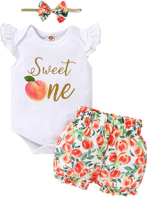 Peach Outfit, Peach Clothes, Birthday Girl Outfit, 1st Birthday Outfits, Birthday Outfits, First Birthday Outfits, Sleeves Clothing