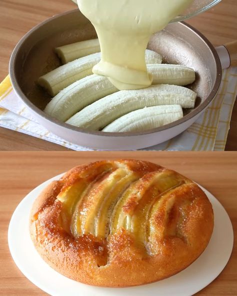 Banana Cake Upside Down, Baking With Bananas Recipes Healthy, Simple Banana Dessert, Simple Recipes With Bananas, Cooked Banana Recipes, 2 Banana Recipes Easy, 2 Bananas Recipes, Unripe Banana Recipes, Banana Cake Muffins