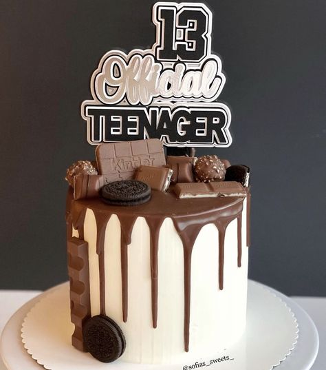 13th Birthday Cake For Girls, Cakes For Teenagers, 12th Birthday Cake, Teen Cakes, 13 Birthday Cake, Birthday Cakes For Teens, Elegant Birthday Cakes