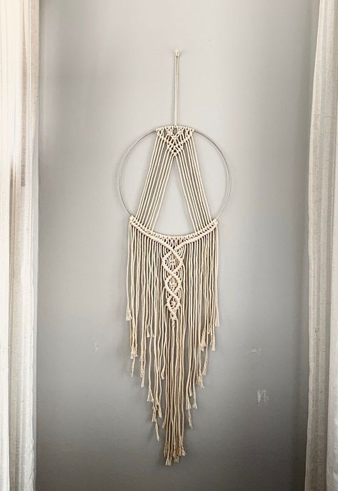 Circle Macrame Wall Hanging | Etsy Macrame Rings Wall Hanging, Makrame Ring, Macrame Hoop Diy, Macrame Circle Wall Hanging, Circle Macrame Wall Hanging, Diy Wall Hanging Yarn, Macrame Wall Hanging Ideas, Macrame Circle, Home Decor Macrame