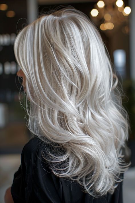 55+ Reasons Why Platinum Blonde Hair Is This Season’s Hottest Trend Blonde Gray Balayage, Icy Blonde Hair With Lowlights, Platinum Blonde With Lowlights, Platinum Blonde Hair Ideas, Blonde Grey Hair, Simple Cute Hairstyles, White Blonde Hair Color, Icy Blonde Hair Color, Icy Blonde Highlights