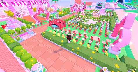 creds: vvaIIfIower | cafe code: QRFUMC Hello Kitty Cafe Outdoor Ideas, My Hello Kitty Cafe Roblox Ideas Outside, My Hello Kitty Cafe Roblox Ideas Outdoor, Hello Kitty Cafe Ideas Roblox Game, Roblox Hello Kitty Cafe, Hello Kitty Cafe Roblox Design, Roblox Cafe, Hello Kitty Cafe Roblox Ideas, Roblox Decor