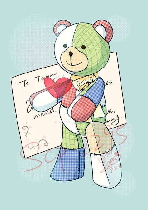 SCP 2295 *The Bear With A Heart Of Patchwork* Scp Cute Fanart, Scp Fanart, Scp 2295, Scp 049, Foundation, Cute Drawings, Favorite Character, Pokemon, Fan Art