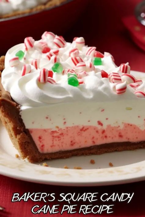 Candy Cane Pie Recipe, Peppermint Pie Recipe, Candy Cane Pie, Christmas Pie Recipes, Pie Recipe Easy, Bakers Square, Peppermint Recipes, Unique Pies, Christmas Breakfast Recipe