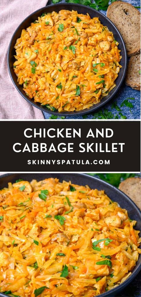 Chicken and Cabbage Recipe – Skinny Spatula Chicken Thigh Cabbage Recipes, Chicken Cabbage Crockpot Recipes, Chicken And Napa Cabbage Recipes, Cabbage And Turkey Recipes, Cabbage With Chicken Recipes, Cabbage Sauteed With Chicken, Ground Chicken And Cabbage Recipes, Chicken And Cabbage Casserole, Chicken And Cabbage Bake