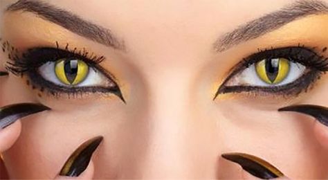 Cat Eye Aesthetic, Cat Eye Contacts, Crazy Eye Makeup, Eyes Contact, Costume Contact Lenses, Colored Eye Contacts, Prescription Colored Contacts, Eye Contacts, Fire Eyes