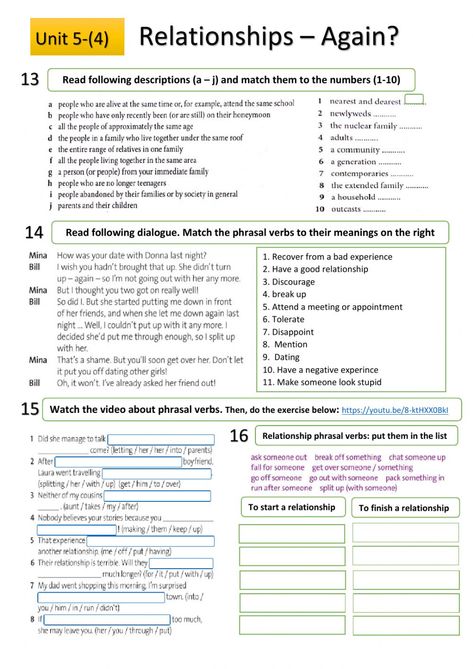 Relationships interactive worksheet for 4º ESO. You can do the exercises online or download the worksheet as pdf. Relationship Worksheets Free Printable, Couples Therapy Worksheets Free Printable, Relationship Repair Worksheets, Family Relationships Worksheets, Marriage Worksheets, Parent Wounds, Relationships Worksheets, Couples Counseling Worksheets, Couples Therapy Exercises