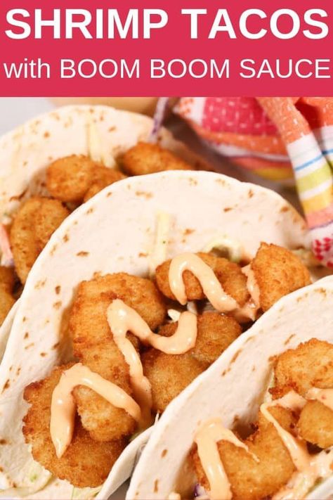 Boom Boom Shrimp Tacos, Boom Boom Shrimp, Shrimp Taco Sauce, Boom Sauce, Tacos Gobernador, Boom Boom Sauce, Taco Sauce Recipes, Shrimp Tacos Recipe, Mexican Shrimp Recipes