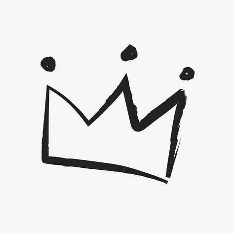 Crown sticker, cute doodle in black vector | free image by rawpixel.com / Techi Aesthetic Crown Drawing, Cute Crown Drawing, Crown Line Art, Crown Doodle, Crown Doodle Hand Drawn, Crown Graffiti, Crown Outline, Crown Stickers, Crown Clipart Black And White