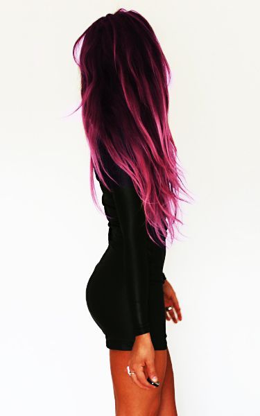 Long Purple Ombre Hair Sukienki Maksi, 60 Hair, Pink Ombre Hair, Diy Ombre, Diy Techniques, Ombré Hair, Hair Help, Ombre Hair Color, Hair Envy