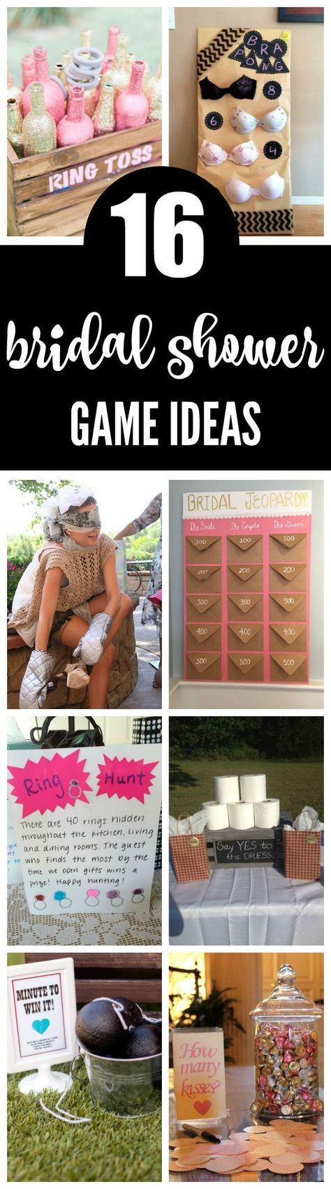 16 Fantastic Bridal Shower Games on Pretty My Party Bridal Shower Game Ideas, Free Bridal Shower Games, Bridal Jeopardy, Bridal Shower Games Funny, Fun Bridal Shower Games, Bridal Shower Planning, Bridal Bingo, Printable Bridal Shower Games, Unique Bridal Shower