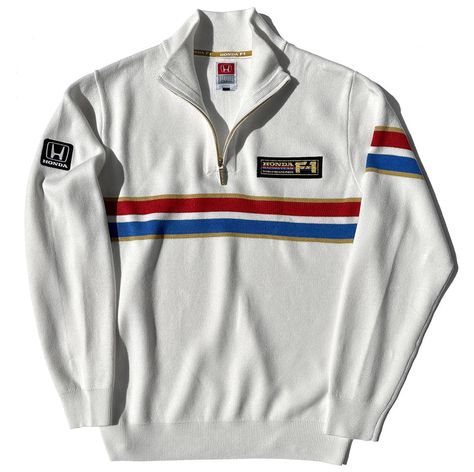 1986 F1® Championship Collection – Vintage Culture Vintage Sports Outfit, Vintage F1 Merch, F1 Clothing, F1 Merchandise, Blue Knitted Sweater, Honda F1, Vintage Culture, Streetwear For Men, Team Jackets