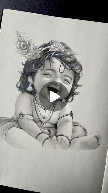 Cute Krishna Sketch, Krishna Sketch Pencil, Little Krishna Sketch, Krishna Sketch, Krishna Drawing, Little Krishna, Cute Krishna, Pencil Sketch, Pencil Art