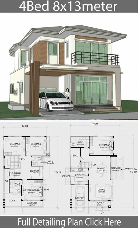 Philippines House Design, Two Story House Design, House Plans Mansion, Two Story House, Nice House, Duplex House Plans, House Plan Gallery, Narrow House, Sims House Plans