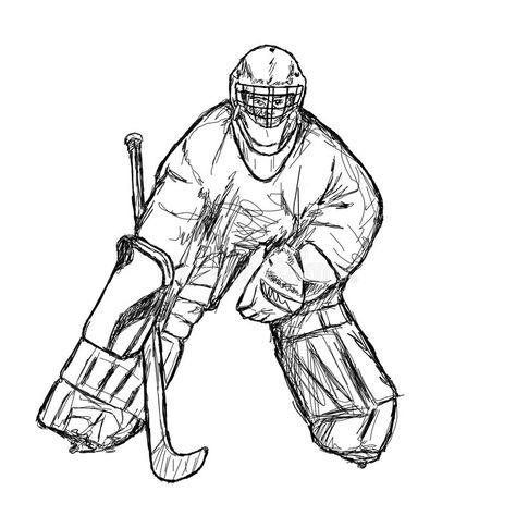 Hockey player. Black and white goal-keeper drawing, goal-keeper ready for a shot , #ad, #Black, #white, #Hockey, #player, #goal #ad Hockey Players Girlfriend, Hockey Player Costume, Hockey Drawing, Hockey Tattoo, Hockey Players Funny, Hockey Goal, Ice Hockey Jersey, Hockey Girls, Hockey Goalie