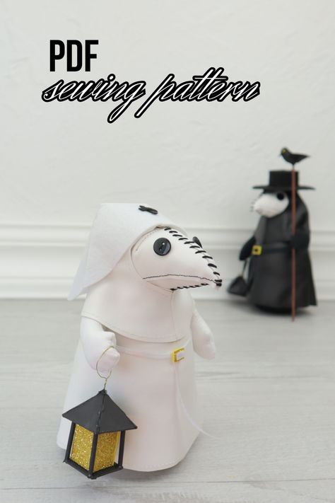 This listing contains the plague nurse plush. If you plan to make a medieval nurse, then the creepy plush pattern will come in handy. Complete your Halloween patterns with the Plague nurse Bird pdf pattern. The digital pattern contains a full-size doll sewing pattern in three printable formats: A4, US Letter, and US Legal. The download also includes a step-by-step guide to making a plague nurse with lots of photos. So that you can easily and quickly do it yourself! Plague Doctor Embroidery, Squishable Plague Doctor, Plague Doctor Plush Pattern, Plague Nurse, Plague Doctor Amigurumi, Plague Doctor Stuffed Animal, Creepy Plush, Rag Doll Sewing Pattern, The Plague