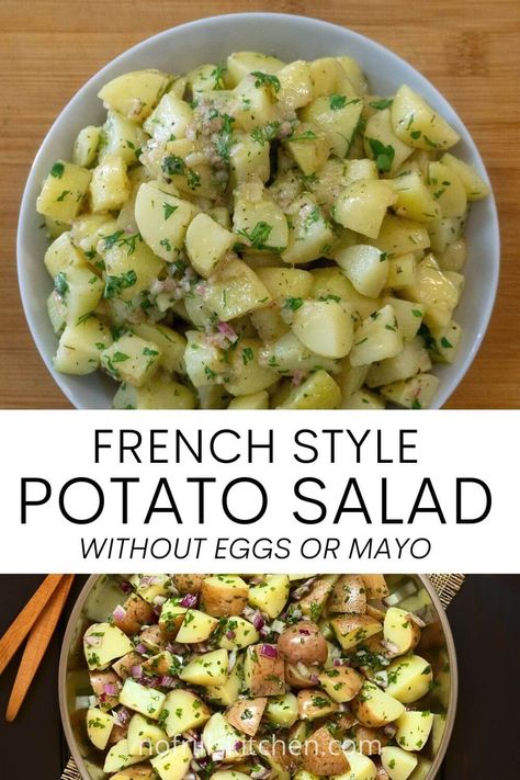 Potato Salad Without Eggs, Traditional Potato Salad Recipe, French Potato Salad, Potato Salad Recipes, French Potatoes, Potato Salad Recipe Easy, Potatoe Salad, Vegan Potato Salads, Salad Aesthetic