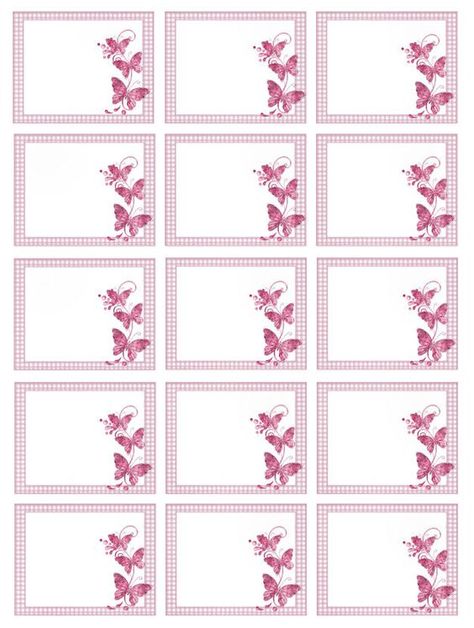 School Labels Printables, Printable Label Tags, Butterfly Printable, Labels Printables Free, School Labels, Floral Border Design, Blank Notes, Printable Stationery, Tag Template