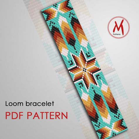 Loom Beading Patterns, Loom Designs, Beading Loom, Stitch Bracelet, Seed Bead Jewelry Patterns, Native Beading Patterns, Native Crafts, Indian Blue, Bead Loom Designs