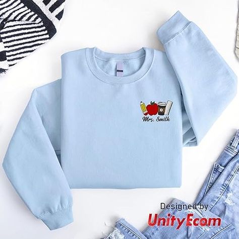 #UnityEcom #CustomEmbroidered #Embroidered #Sweatshirt #Hooded Custom Embroidered Gift, Embroidery, Personalized Teacher Crewneck Sweatshirt, Name, Gift for Teacher, End of Year Teacher, New Teacher. https://www.amazon.com/dp/B0DBLXXF4W Teacher Crewneck, Embroidery Personalized, Teacher End Of Year, Gift Embroidery, New Teacher, Embroidered Gifts, Gift For Teacher, Embroidered Sweatshirt, New Teachers