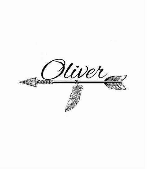 Oliver Tattoo Name, Oliver Tattoo, Tattoo Name, Arrow Tattoo, Name Tattoo, Name Tattoos, Home Decor Decals, Collage, Tattoos