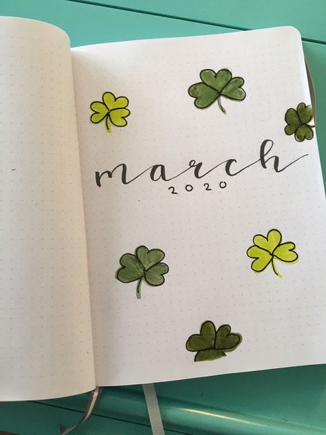 March Drawing Ideas, Journal March Ideas, Bulett Journal Ideas March, Bujo March Cover, Bullet Journal Marzo, March Bullet Journal Cover, Cute Doodles, Doodles, Drawings