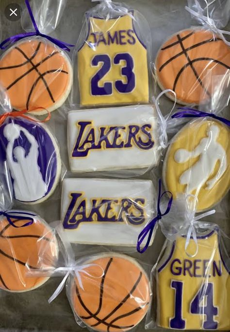 Basketball Theme Birthday, Basketball Cookies, Basketball Party, Lakers Basketball, 27th Birthday, Small Desserts, Food Dye, Girl Cake, Peanut Free