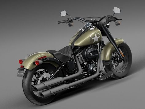 Harley Davidson Softail Slim S Army Design 2016 3D-modell $149 - .obj .fbx .max .lwo .c4d .3ds - Free3D Harley Davidson India, Harley Davidson Softail Slim, Harley Davidson Cake, Army Design, Softail Bobber, Harley Davidson Softail, Bobber Style, Electric Bike Kits, Bike Pictures