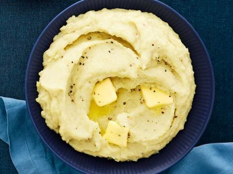 mash japanese sweet portato | Food Network Cauliflower Mashed Potatoes Recipe, Creamy Garlic Mashed Potatoes, Cauliflower Mashed, Miso Recipe, Classic Mashed Potatoes, Roasted Garlic Cloves, Japanese Sweet Potato, Cauliflower Mashed Potatoes, Japanese Sweet