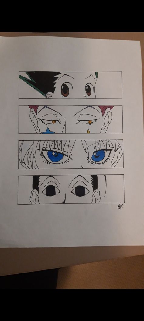 Anime Sketch Hunter X Hunter, Killua Eyes Drawing, Hisoka Drawing Tutorial, Hisoka Eyes Drawing, Gon And Killua Drawing Easy, Hunter X Hunter Sketch Pencil Drawings, Hunter X Hunter Diy Crafts, How To Draw Hisoka, Hunter X Hunter Painting Canvases