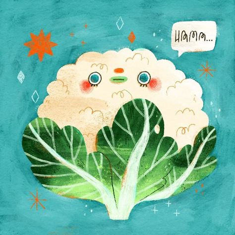 Sybille 🖌🖌🖌Brushcreator🖌🖌🖌 on Instagram: "《INDIFFERENT CAULIFLOWER》 Hmmmm... . . . #procreateart #procreateartwork #schrillbrushes #procreatebrushes #brushesforprocreate #digitalbrush #digitalartworks🎨 #digitalarts #illustrationsbyme #illustration_best #illustrationparade #illustragram #illu #illo #illustrationwork #illustrationsofinstagram #digitalartistsoninstagram #digitalartpainting #texturedart #cuteartwork #illustratedart #digitaltexture #cutecharacter #veggieart #botanicalart #caul Veggie Art, Vegetable Painting, Positive Art, Digital Texture, Procreate Brushes, Cute Art Styles, Digital Artists, Cute Characters, Texture Art