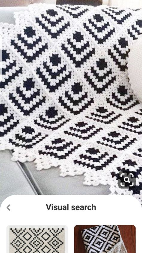 Black And White Crochet Blanket, Black And White Afghan, Black White And Grey Crochet Blanket Pattern, Black White Grey Crochet Blanket, Black And White Crochet Blanket Granny Squares, Red Black White Crochet Blanket Granny Squares, Crochet Pot Holders Free Pattern, Chunky Crochet Blanket Pattern, Crochet Knit Blanket