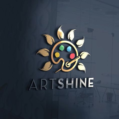 Create a logo for ARTSHINE: a visual arts enrichment company that is run as a Social Enterprise! Logo design contest #AD design, #ad, #logo, #contest, #inspire, #picked Logo For Art Studio, Art Painting Logo Design, Logo For Painting Artist, Artist Logo Design Creative, Company Logos Design, Graphic Design Company Logo, Arts And Crafts Logo, Logo For Artist, Make Up Artist Logo Design