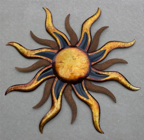 Sun On Wall, Celestial Sun Art, Diy Sun Decoration, Wall Clay Art, Sun Wall Art, Sun Paintings, Sun Decorations, Sun Pottery, Clay Sun