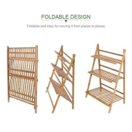 Simple Garden Furniture Ideas, Plant Stand Outdoor, Garden Diy Furniture, Pot Shelf, Bamboo Flower, Craft Fair Booth Display, Shelf Stand, Making Plant Pots, Support Pour Plante