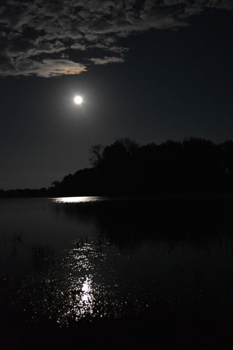 The moon and clouds reflecting on the lake at the farm. #moon #clouds #lake #farm #reflection @photographyat Moon And Clouds, Wild Eyes, Water Aesthetic, Moon Clouds, Night Swimming, Night Landscape, Rainy Night, Lake Pictures, Night Vibes