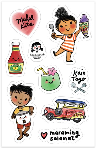 Filipino Stickers Aesthetic, Filipino Stickers Printable, Filipino Products, Filipino Stickers, Travel Stickers Printable, Sticker Freebies, Pastel Galaxy, Novelty Store, Architecture Drawing Sketchbooks