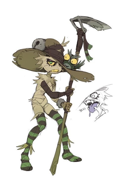 Halloween Character Ideas, Scarecrow Drawing, Scarecrow Character, Forest Creatures, Fantasy Races, Concept Art Character, Witch Art, Monster Design, Character Creation