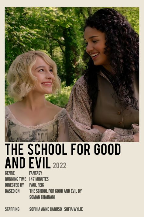 The School For Good And Evil, Good Animated Movies, Movies To Watch Teenagers, Most Paused Movie Scenes, Iconic Movie Posters, Movie Card, New Movies To Watch, School For Good And Evil, Girly Movies