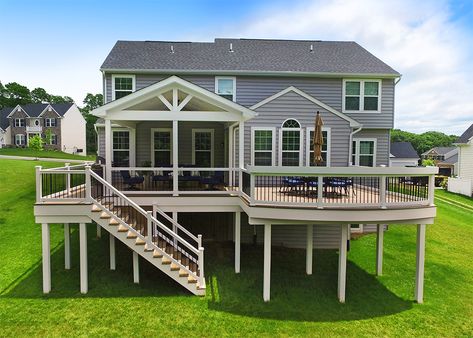 TimberTech Pecan Composite Decks | Avondale, PA Deck Framing, Patio Deck Designs, Deck Porch, Deck Construction, Deck Designs Backyard, Deck Builders, Cool Deck, House Deck, Custom Decks