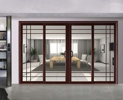 Aluminum Sliding Door Design, Wooden Door Ideas, Sliding Room Doors, Sliding Room Divider, Aluminum Sliding Door, Door Design Ideas, Japanese Door, Sliding Doors Exterior, Partition Door