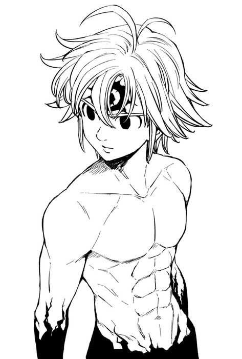 Easy Manga Panels, Meliodas Sketch, Manga Panels To Draw, Drawings With Charcoal, Anime Outline, Easy Manga Drawings, Anime Bodies, Manga Drawings, Illustration Manga