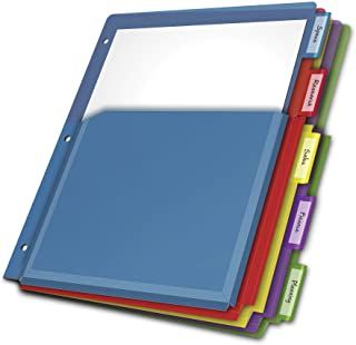 Amazon.com: folder organizer Poly Pocket, Plastic Binder, Three Hole Punch, Binder Pockets, College Supplies, Divider Tabs, Index Dividers, Binder Dividers, List Of Tools