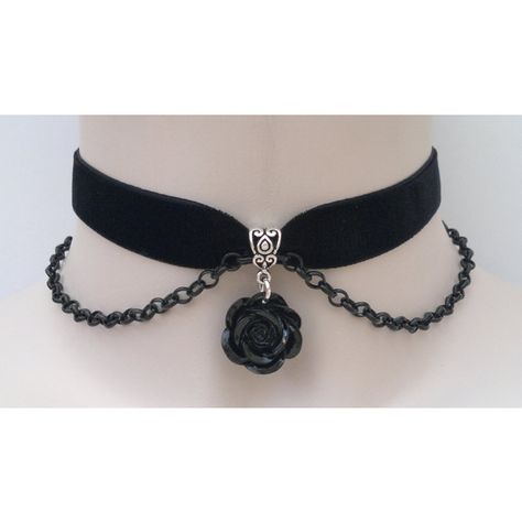 Kalung Choker, Acrylic Rose, Necklaces Choker, Ribbon Choker, Goth Jewelry, Magical Jewelry, Velvet Choker, Black Choker, Black Acrylic